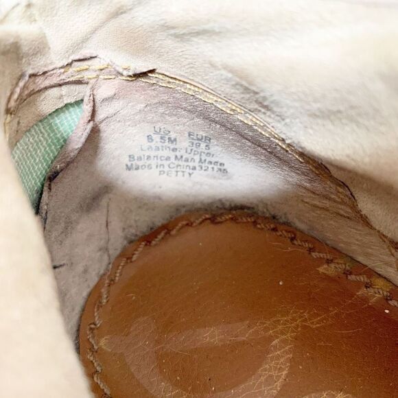 Sam Edelman Shoes Petty Leather Boot Beige Nubuck Ankle Boots Women’s Size 8.5 M - Picture 12 of 13